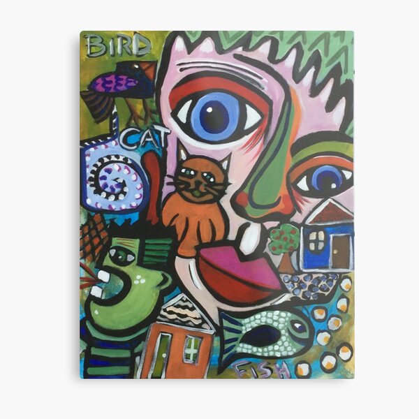 Bird Cat Fish Metal Print