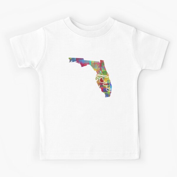 Louisiana Love - A Colorful Watercolor State Map Silhouette | Kids T-Shirt