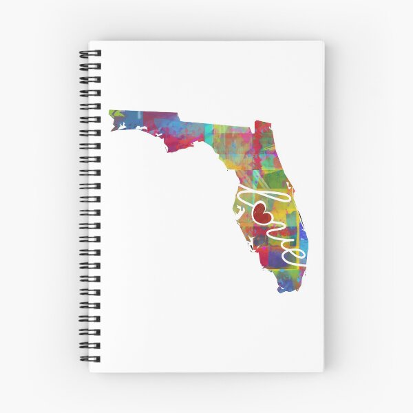 Item preview, Florida FL Love - A Colorful Watercolor State Map Silhouette designed and sold by traciwithani.