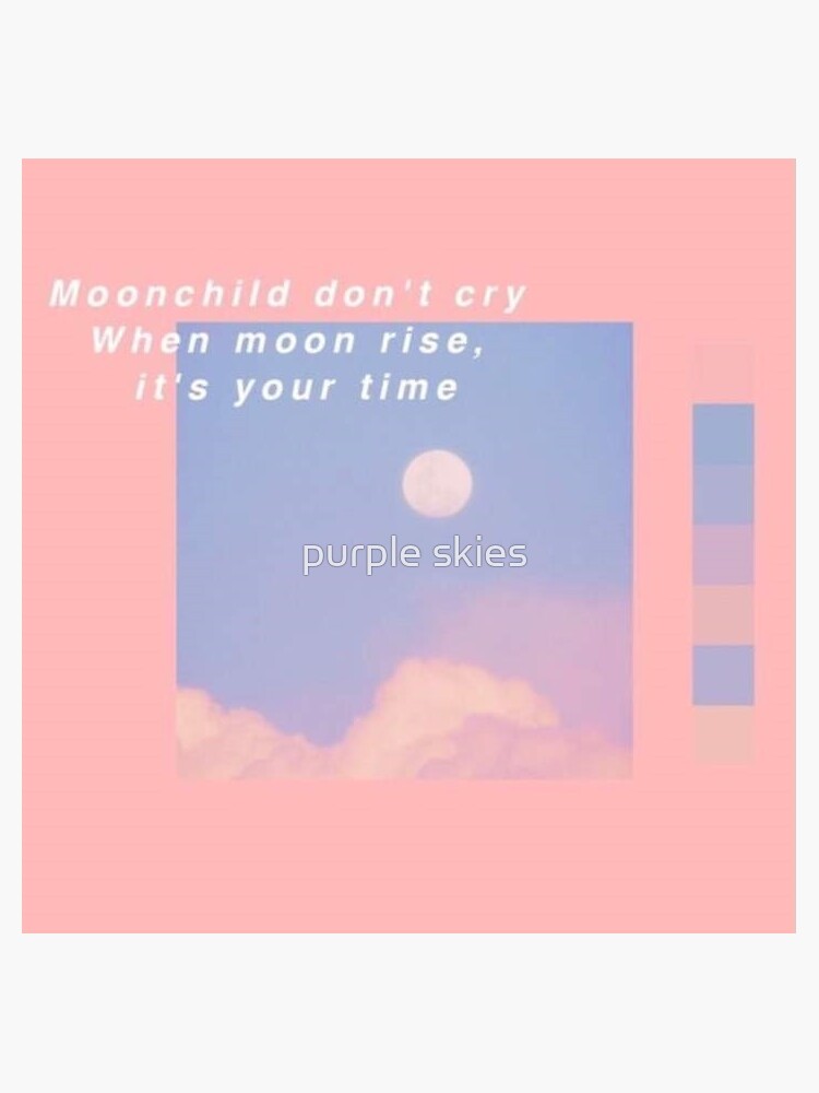 "BTS RM Moonchild Lyrics" Sticker by AnotherBangtan | Redbubble