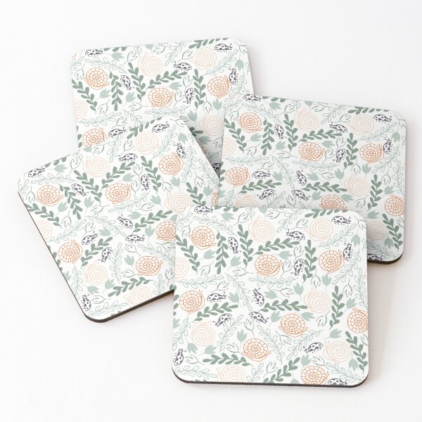 Item preview, Modelo lindo de los caracoles de jardín | Diseño verde marrón y naranja | Patrones de caracol | Hojas y naturaleza | designed and sold by Nada18.