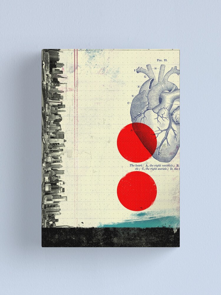 Alternate view of Heart 01 - Modern Abstract Collage Canvas Print