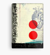 Lienzo metálico Corazón 01 - Collage Abstracto Moderno