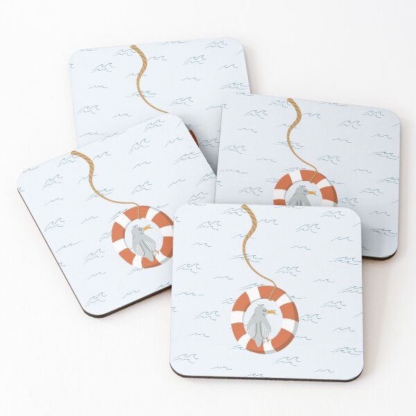 Item preview, Funny seagull chilling in life buoy designed and sold by Marlene Wagenhofer.