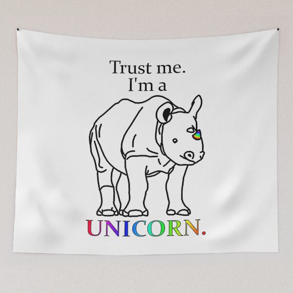 Item preview, Trust me. I'm a UNICORN. black-and-white designed and sold by BlackoutPhotos.