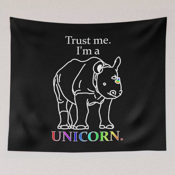 Item preview, Trust me. I'm a UNICORN. - white lines designed and sold by BlackoutPhotos.