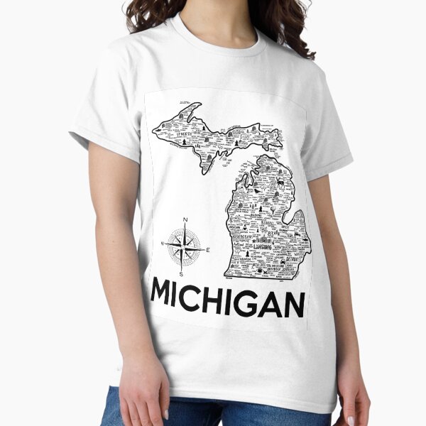 Vista previa del artículo con la obra «Mapa de michigan», diseñado y vendido por fiberandgloss.