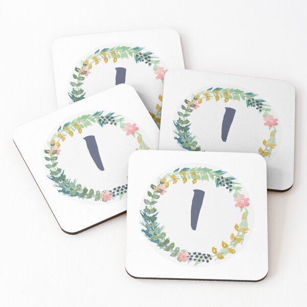 Item preview, I - letter monogram spring wreath designed and sold by GrasslandDesign.