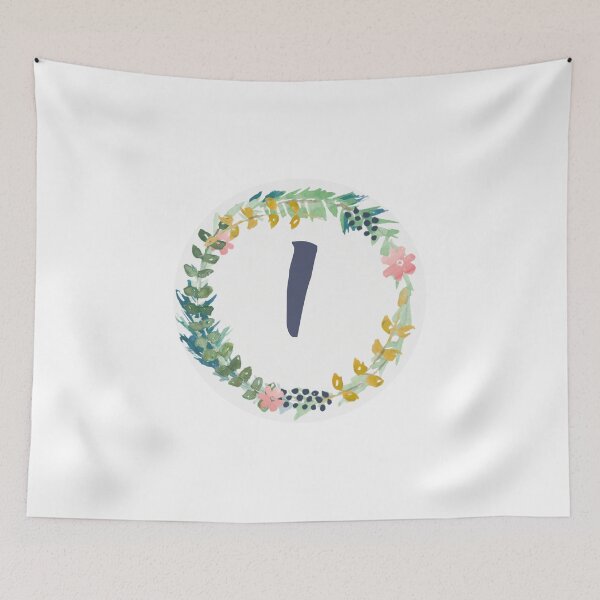 Item preview, I - letter monogram spring wreath designed and sold by GrasslandDesign.