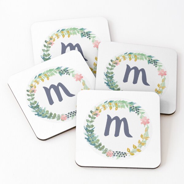 Item preview, M - letter monogram spring wreath designed and sold by GrasslandDesign.
