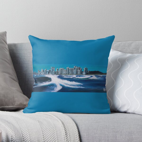 Boat View - Gold Coast Throw Pillow