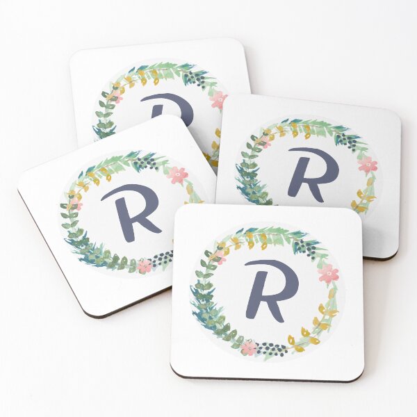 Item preview, R - letter monogram spring wreath designed and sold by GrasslandDesign.