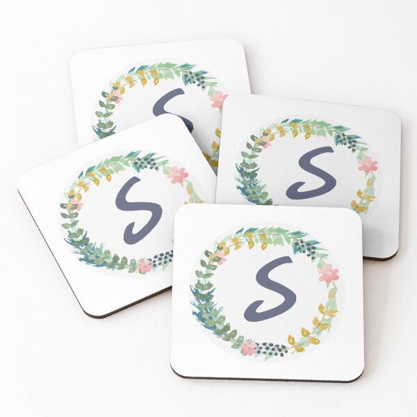 Item preview, S - letter monogram spring wreath designed and sold by GrasslandDesign.