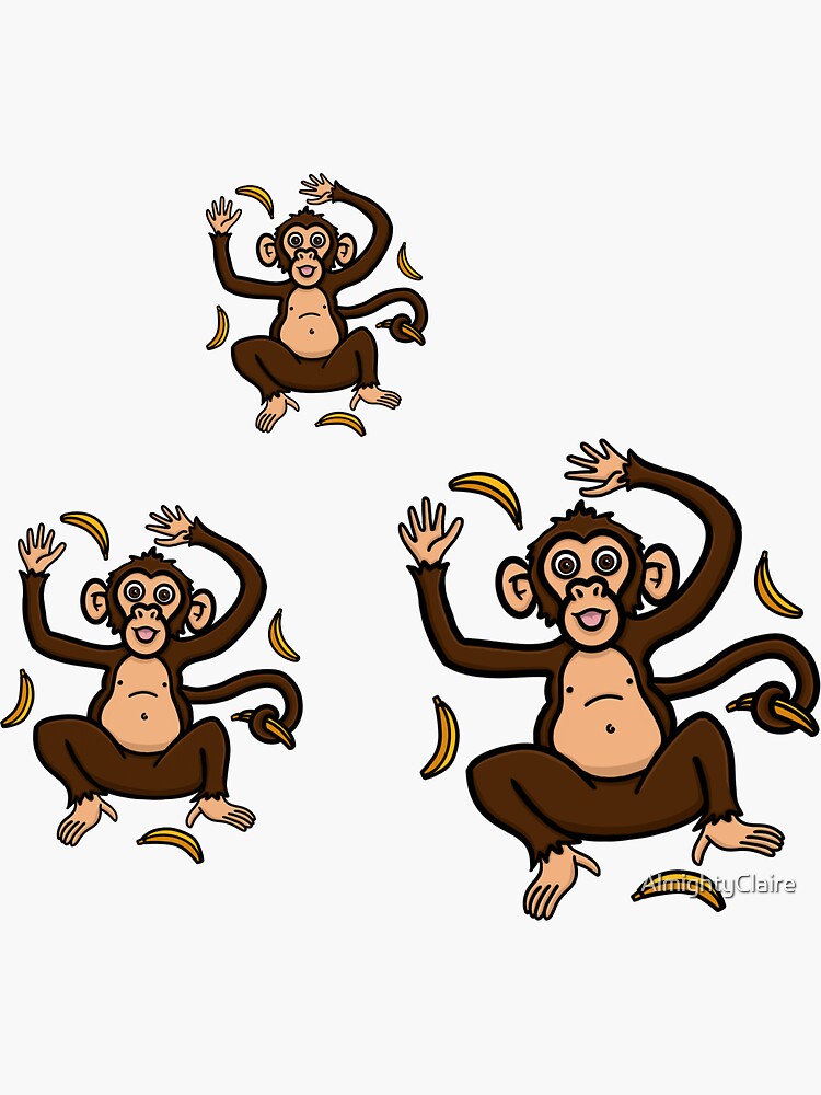 "Monkey throwing Bananas design Going bananas" Sticker for Sale by AlmightyClaire Redbubble