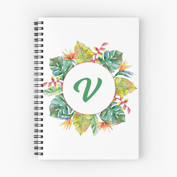 Item preview, Tropical Leaves Monogram V designed and sold by MysticMagpie.