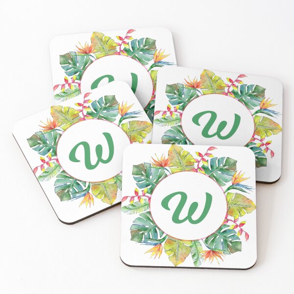 Item preview, Tropical Leaves Monogram W designed and sold by MysticMagpie.
