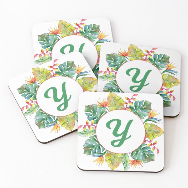 Item preview, Tropical Leaves Monogram Y designed and sold by MysticMagpie.