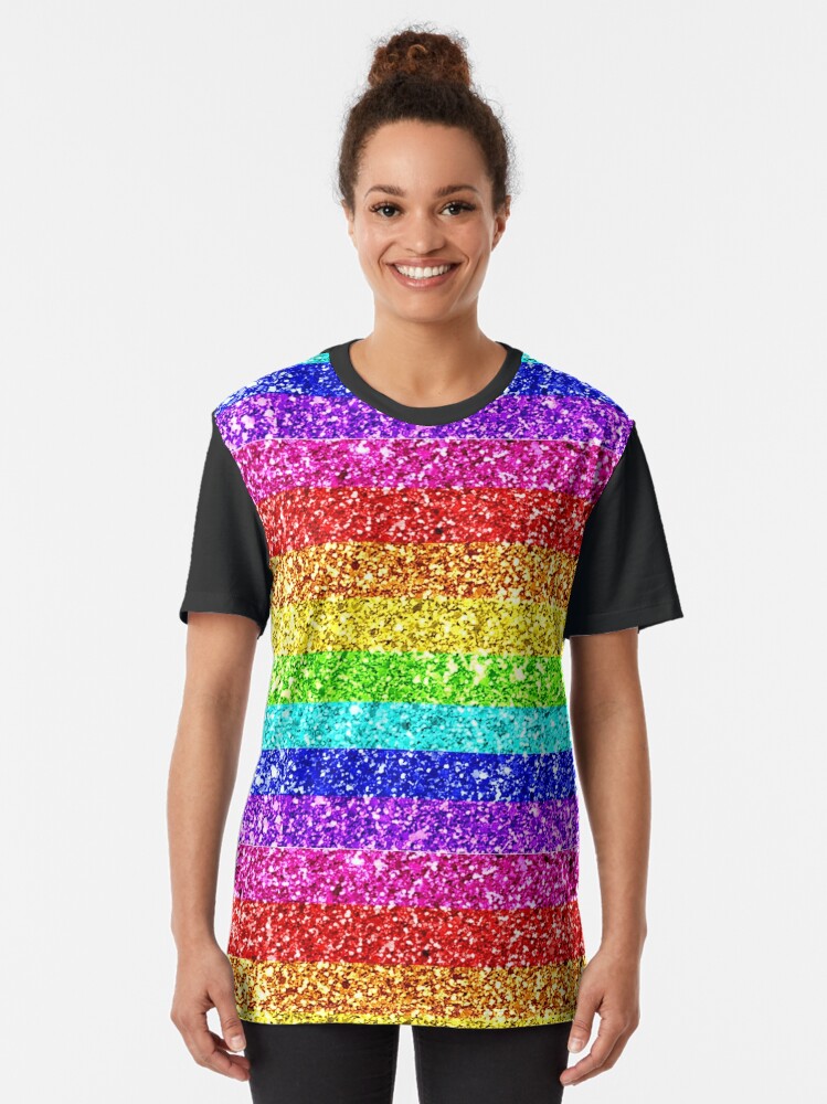 "Rainbow Glitter" Tshirt for Sale by XicaCo Redbubble sparkly graphic tshirts sparkle