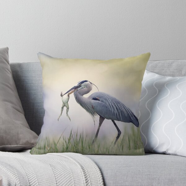 Item preview, Great Blue Heron with a Bull Frog in its Beak designed and sold by svetlanna.