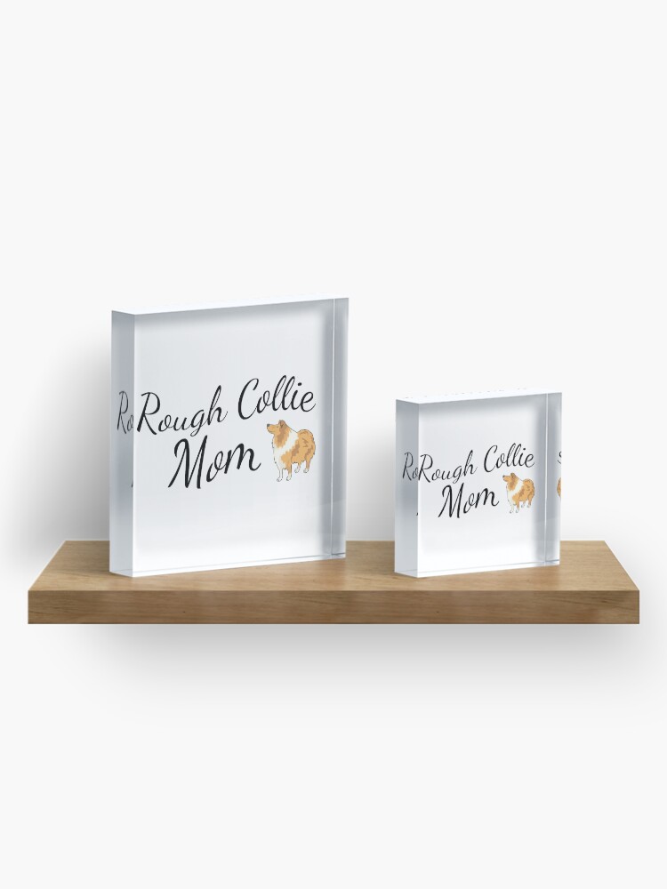 Alternate view of Rough Collie Mom Acrylic Block