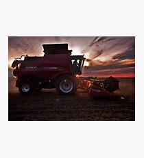 Sunset Harvesting Photographic Print