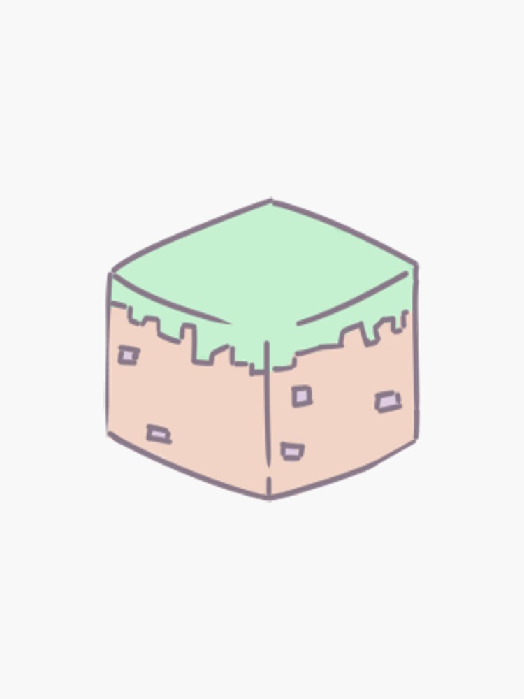 "Pastel Minecraft Grass Block" Sticker by Sophisoap Redbubble