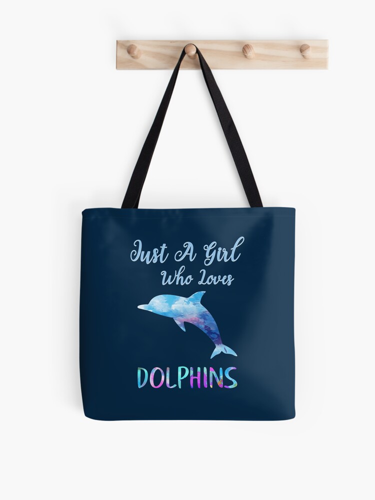 NUDECOR Canvas Tote Bag Blue Dolphin Love Taiwan Pink Save Dolph White Sea  Reusable Handbag Shoulder Grocery Shopping Bags