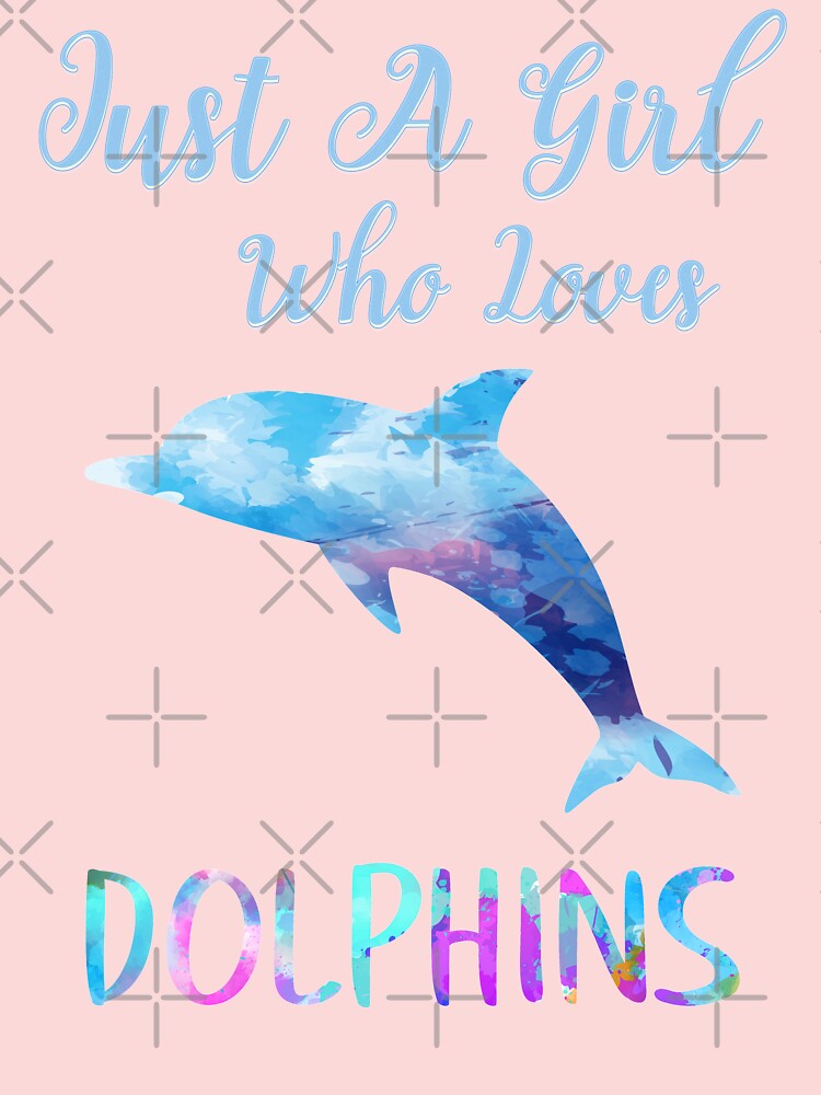 Just A Girl Who Loves Dolphins Rainbow Watercolor Cute Dolphin