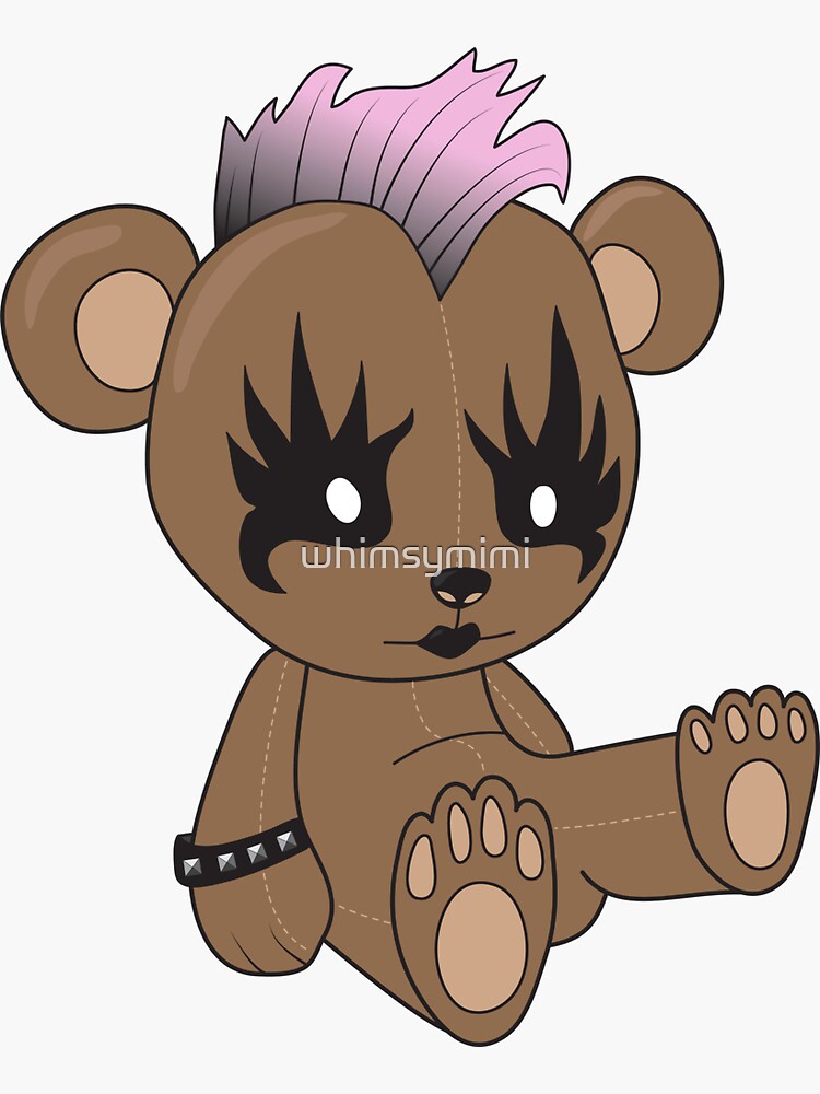 “Punk Teddy Bear” Sticker for Sale by whimsymimi | Redbubble