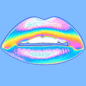 Artwork thumbnail, New Holographic Lips on Blue by dinaaaaaah