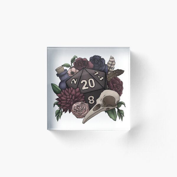 Necromancer D20 Tabletop RPG Gaming Dice Acrylic Block