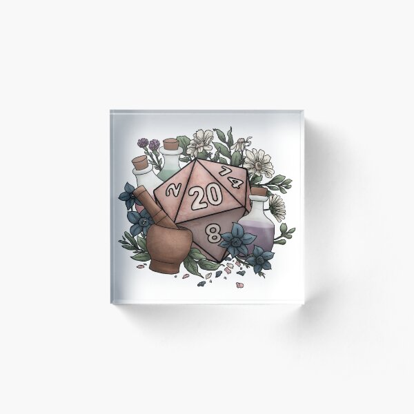 Alchemist D20 Tabletop RPG Gaming Dice Acrylic Block