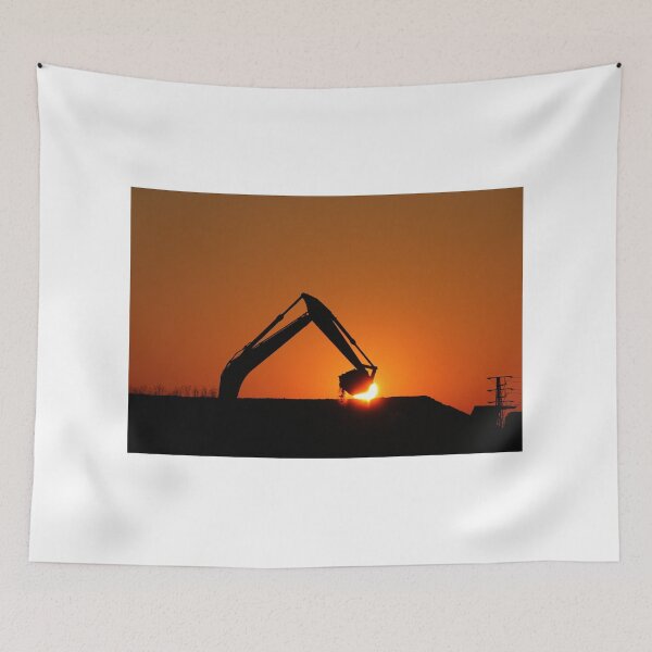 Item preview, excavator working on construction site scoop silhouette  designed and sold by goceris.