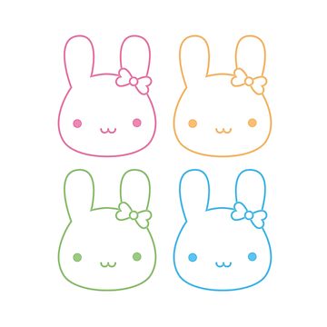 Artwork thumbnail, Kawaii Pastel Bunny Bows by marcelinesmith