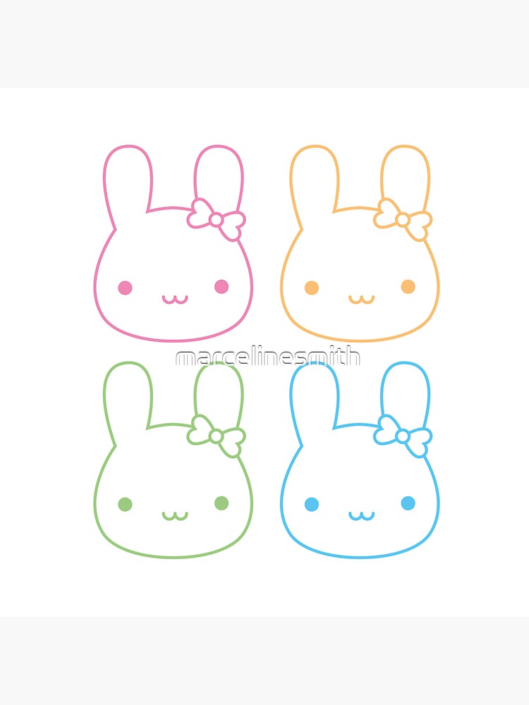 Thumbnail 3 of 3, Sticker, Kawaii Pastel Bunny Bows designed and sold by marcelinesmith.