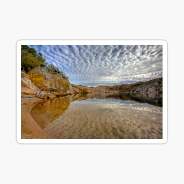 Blue Lake - St Bathans reflections Sticker