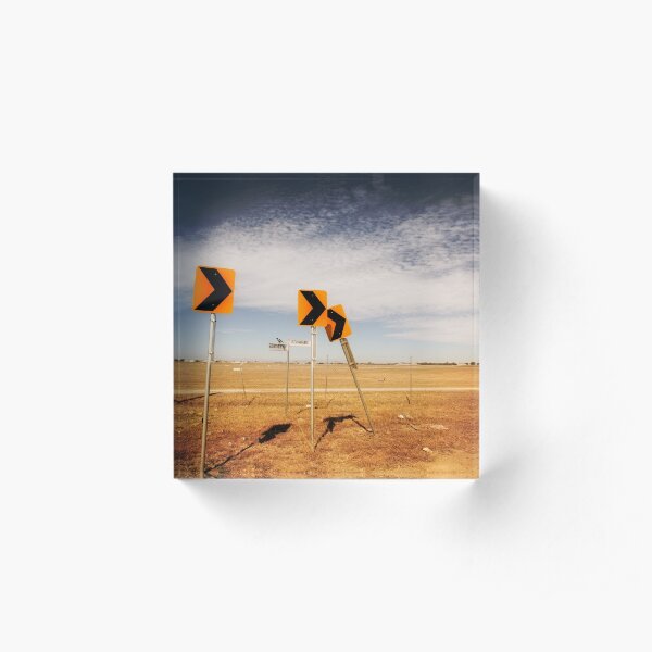 Turn right Acrylic Block