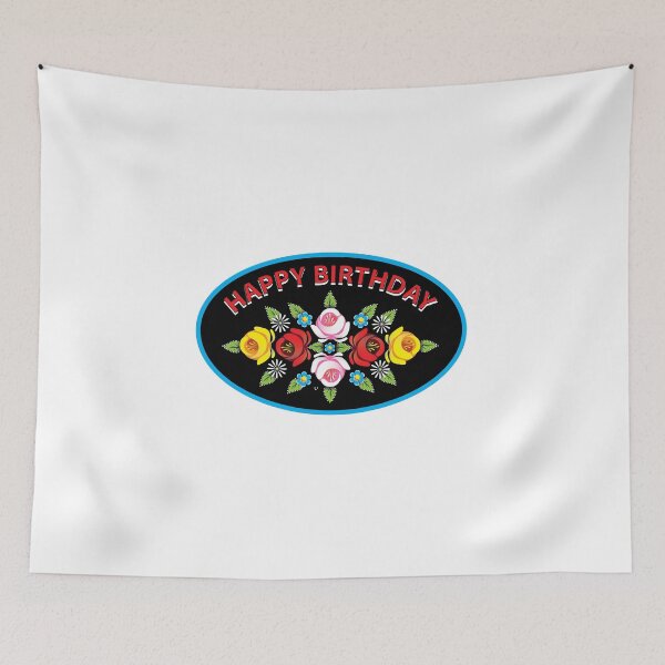 Item preview, Happy Birthday Roses Traditional Canal Narrowboat Art designed and sold by Running-Duck.