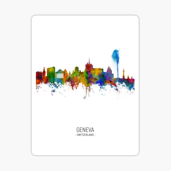 Item preview, Geneva Switzerland Skyline designed and sold by ArtPrints.