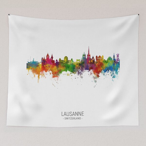 Item preview, Lausanne Switzerland Skyline designed and sold by ArtPrints.