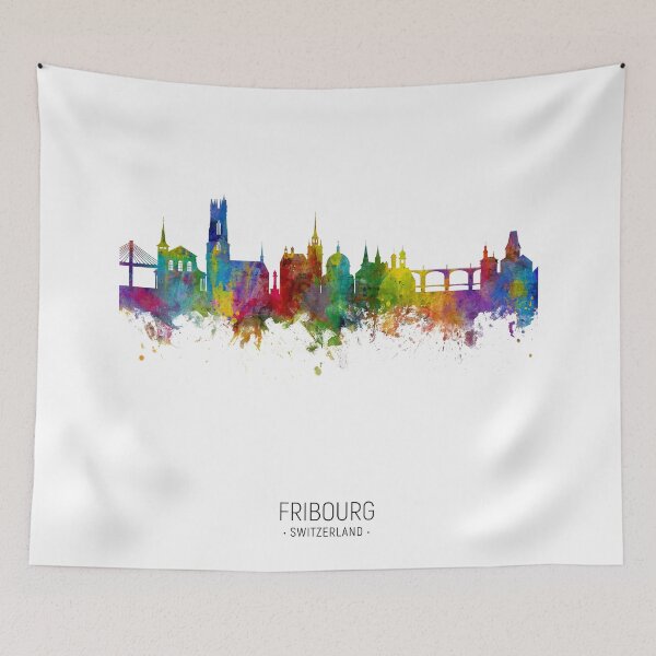 Item preview, Fribourg Switzerland Skyline designed and sold by ArtPrints.