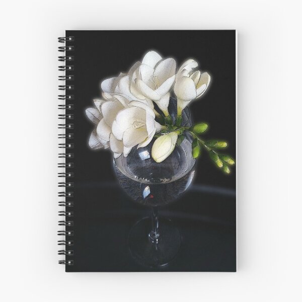 Item preview, white freesia in a glass designed and sold by feiermar.