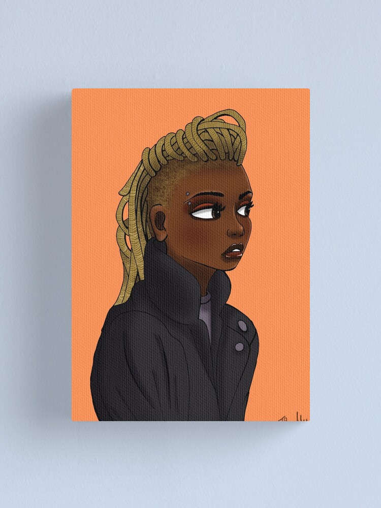 Black Girl Dreads Fauxhawk Canvas Print