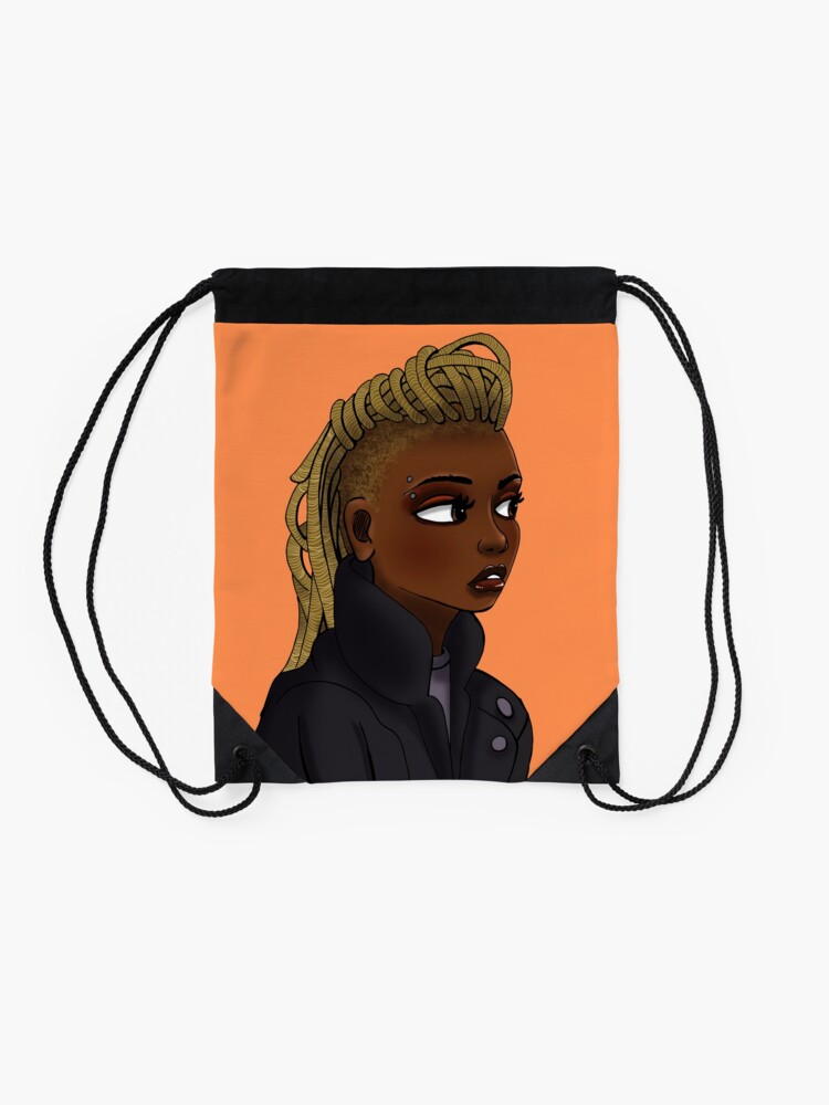 Black Girl Dreads Fauxhawk Drawstring Bag