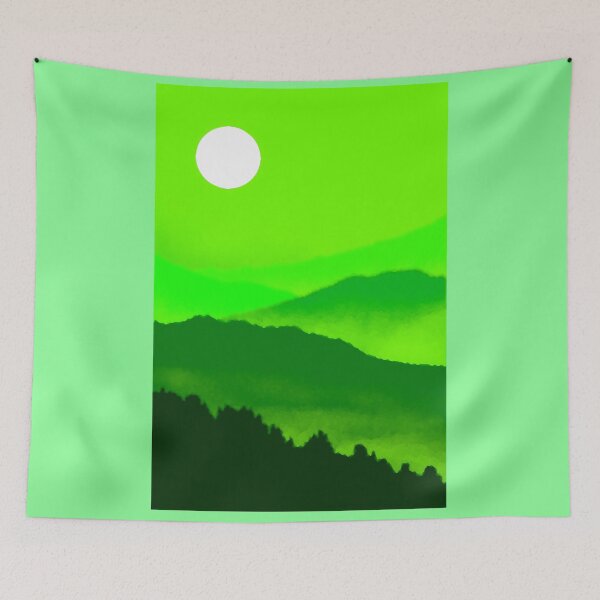Item preview, Green Sun Over Misty Mountains designed and sold by Sina-mon.
