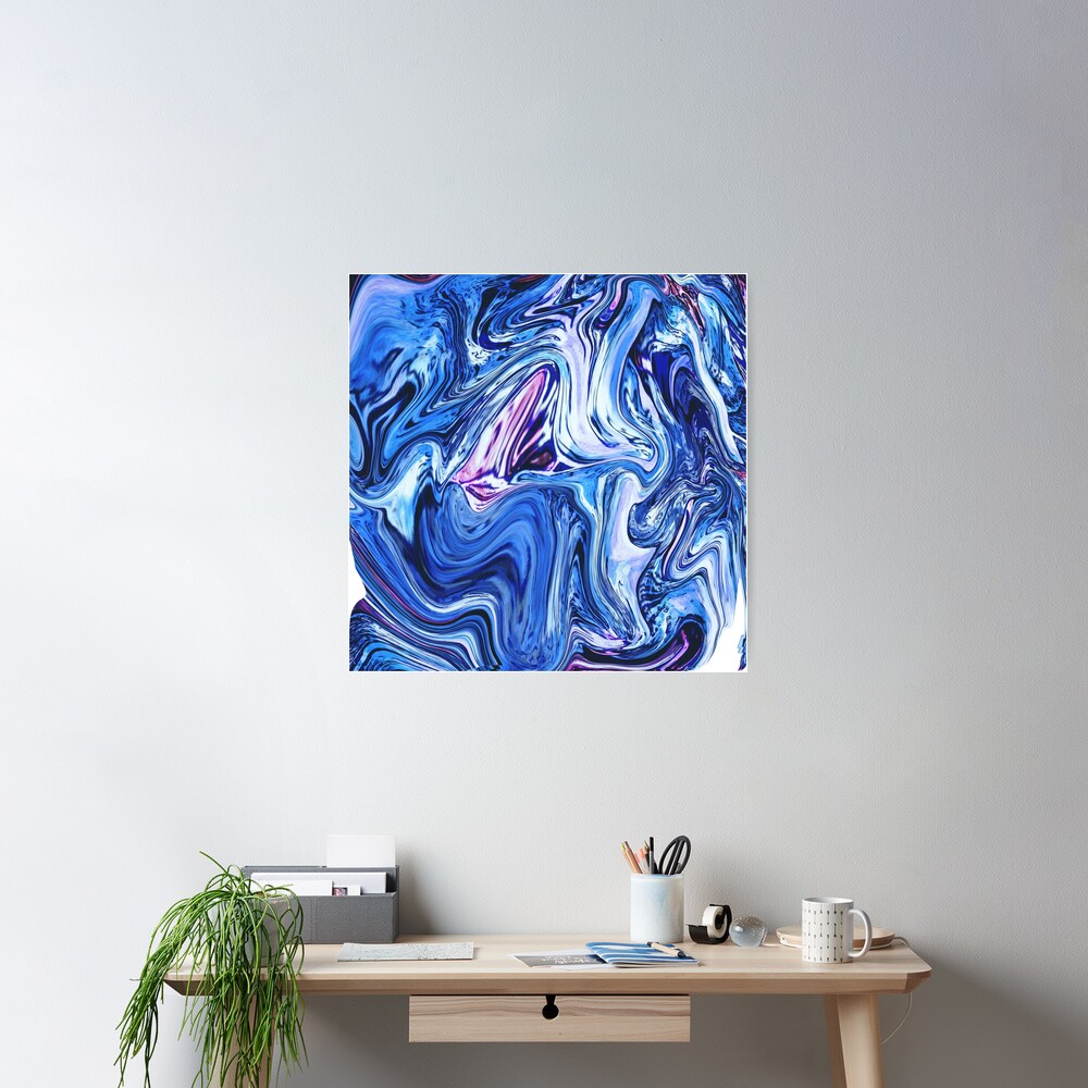 Ocean Swirls - Blue Planet Abstract Modern Art Poster
