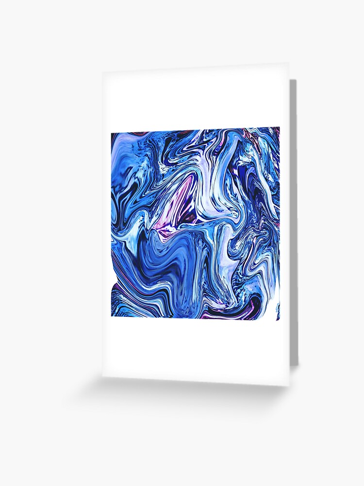 Thumbnail 1 of 2, Greeting Card, Ocean Swirls - Blue Planet Abstract Modern Art designed and sold by OneDayArt.
