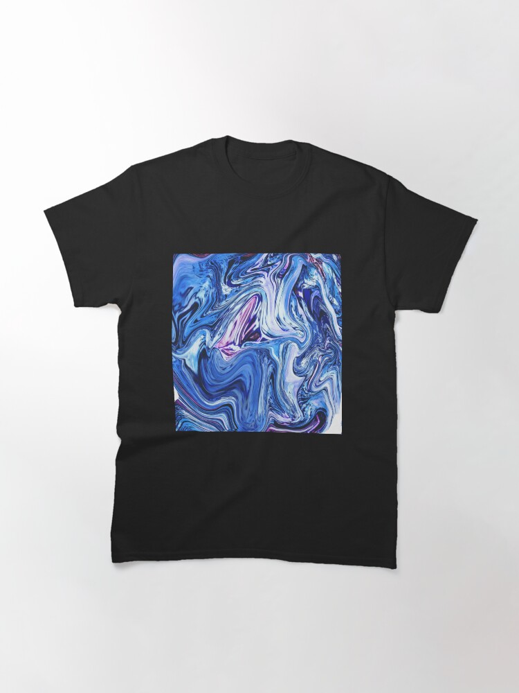 Thumbnail 3 of 7, Classic T-Shirt, Ocean Swirls - Blue Planet Abstract Modern Art designed and sold by OneDayArt.