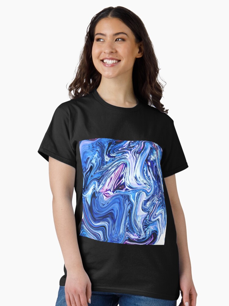 Thumbnail 1 of 7, Classic T-Shirt, Ocean Swirls - Blue Planet Abstract Modern Art designed and sold by OneDayArt.