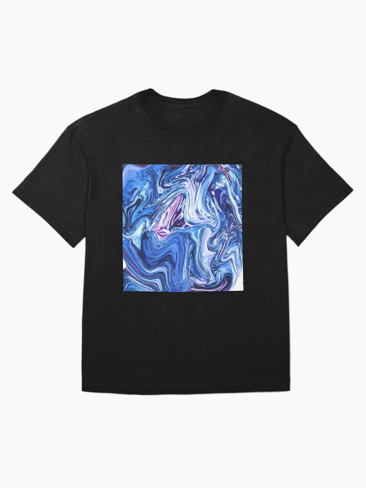 Thumbnail 3 of 7, Oversized T-Shirt, Ocean Swirls - Blue Planet Abstract Modern Art designed and sold by OneDayArt.